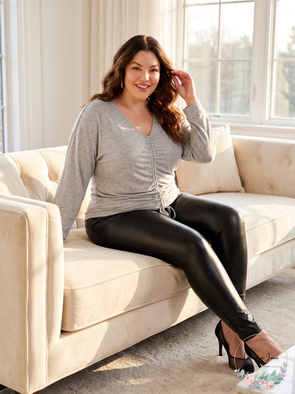 Derek Heart Trendy Plus Size Ruched-Front Top