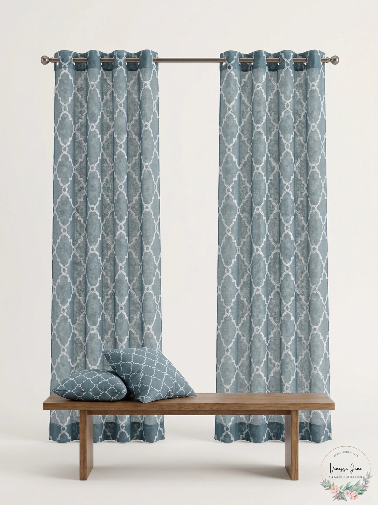 Madison Park Saratoga Fretwork Print Grommet Window Curtain