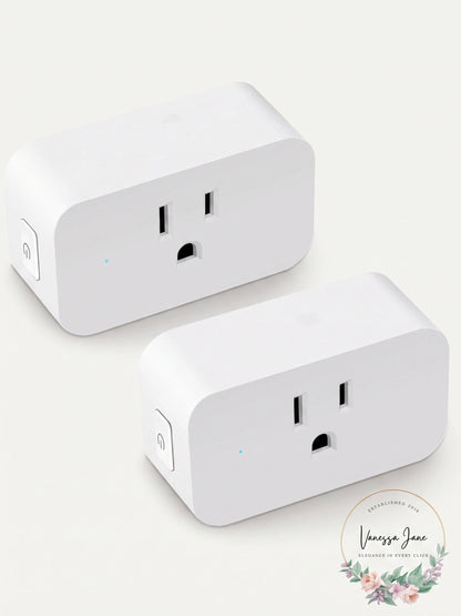 LINGANZH Smart Plug 2 Pack, Mini WiFi Smart Socket Compatible with Alexa Echo Go