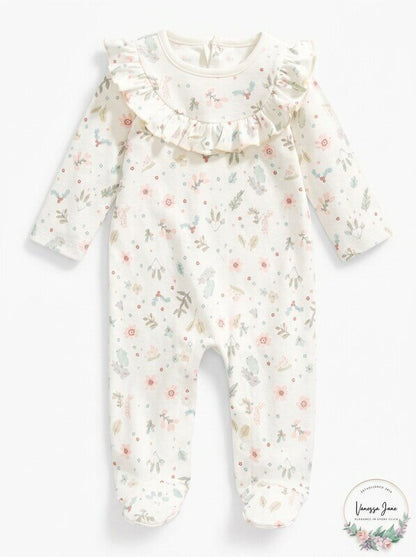 First Impressions Baby Girls Cotton Footed Coverall, Size 0/3Months