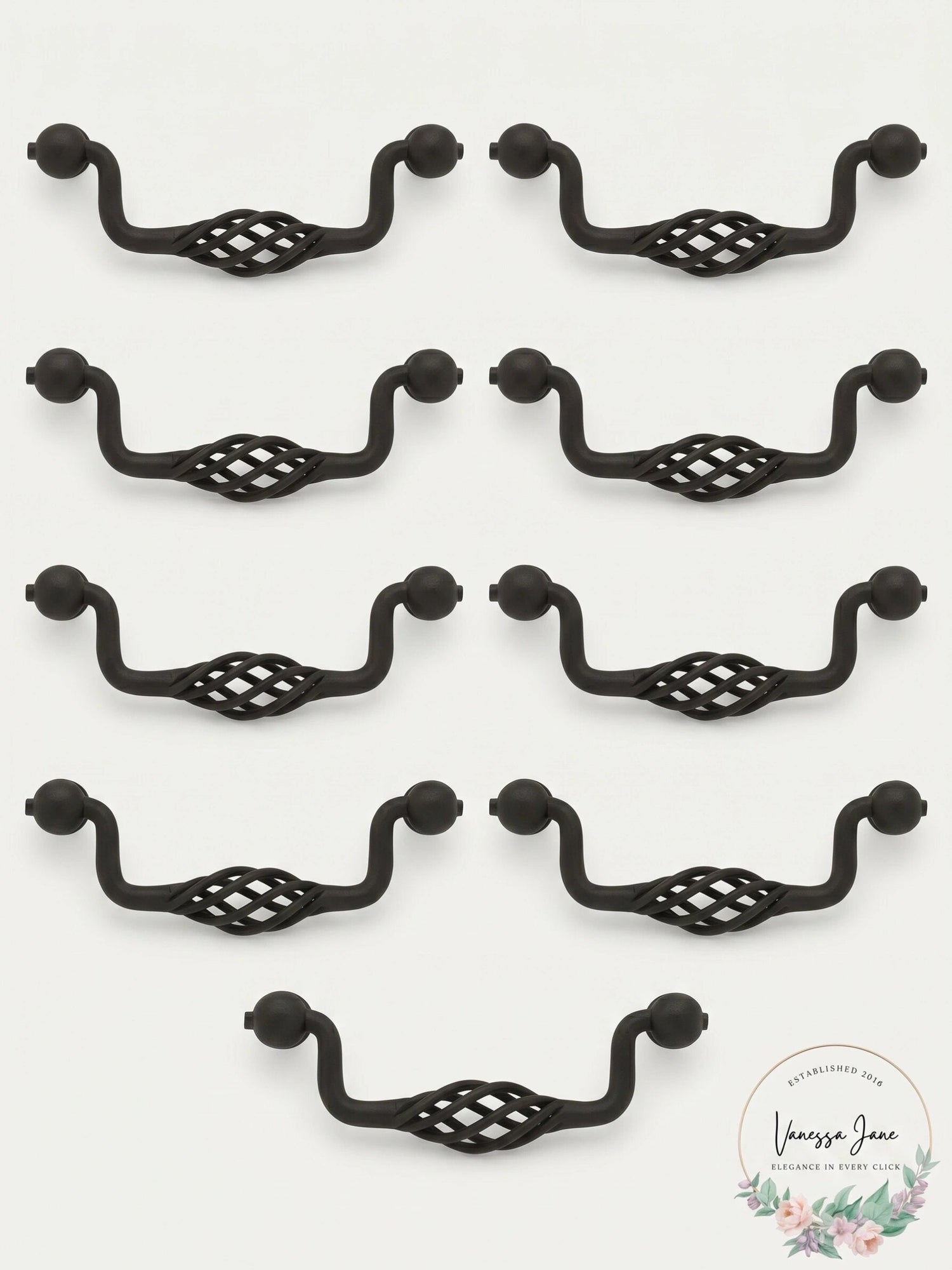 Lot of 7 Liberty Hardware PN0527 Forged Iron II 3-3/4 Inch Birdcage