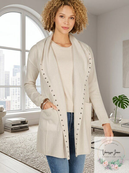 Style &amp; Co Stud-Trim Hooded Cardigan, Size 1X