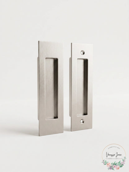 Emtek Dummy Narrow Modern Rectangular Pocket Door Handle Set