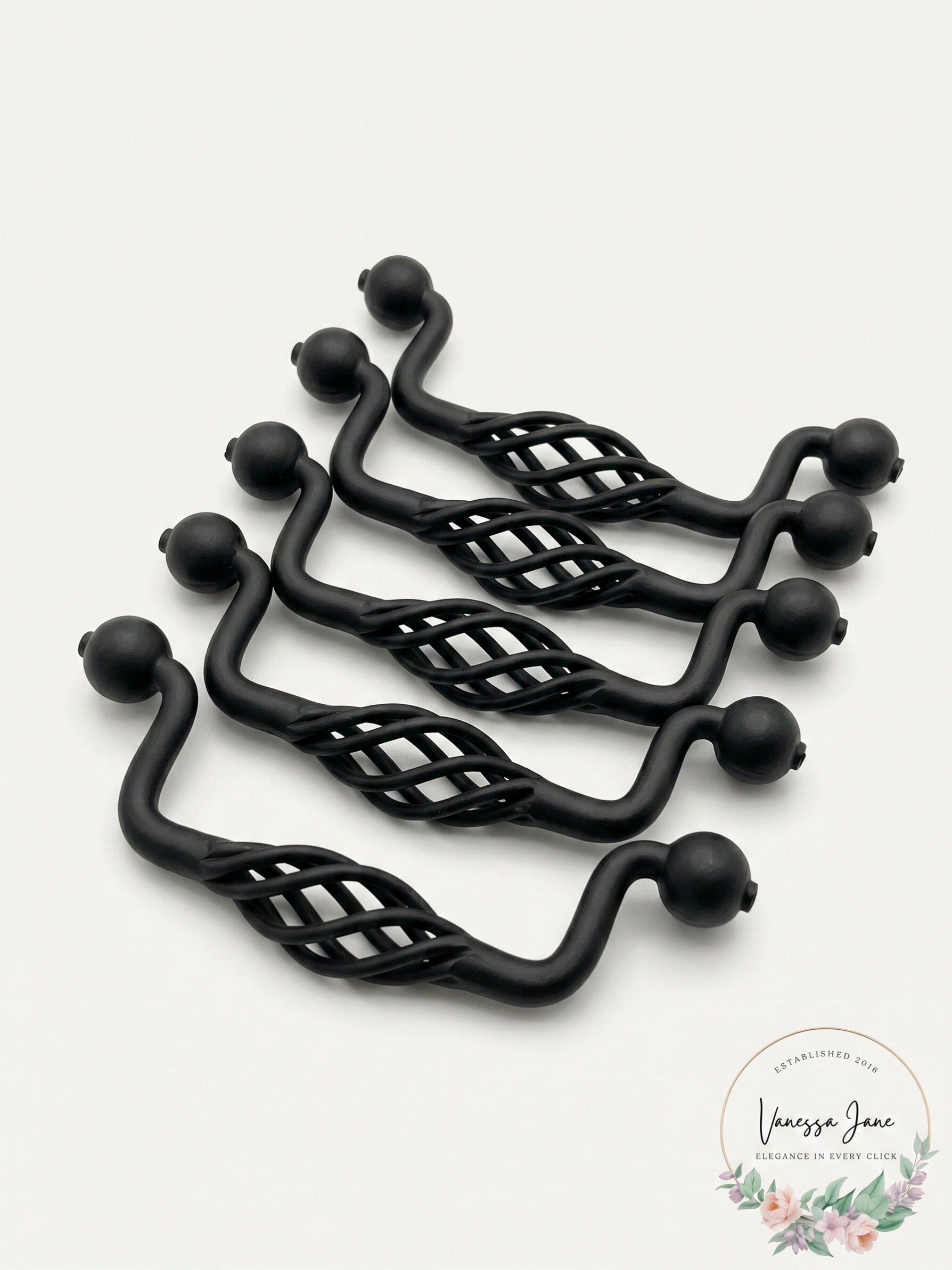 Lot of 7 Liberty Hardware PN0527 Forged Iron II 3-3/4 Inch Birdcage