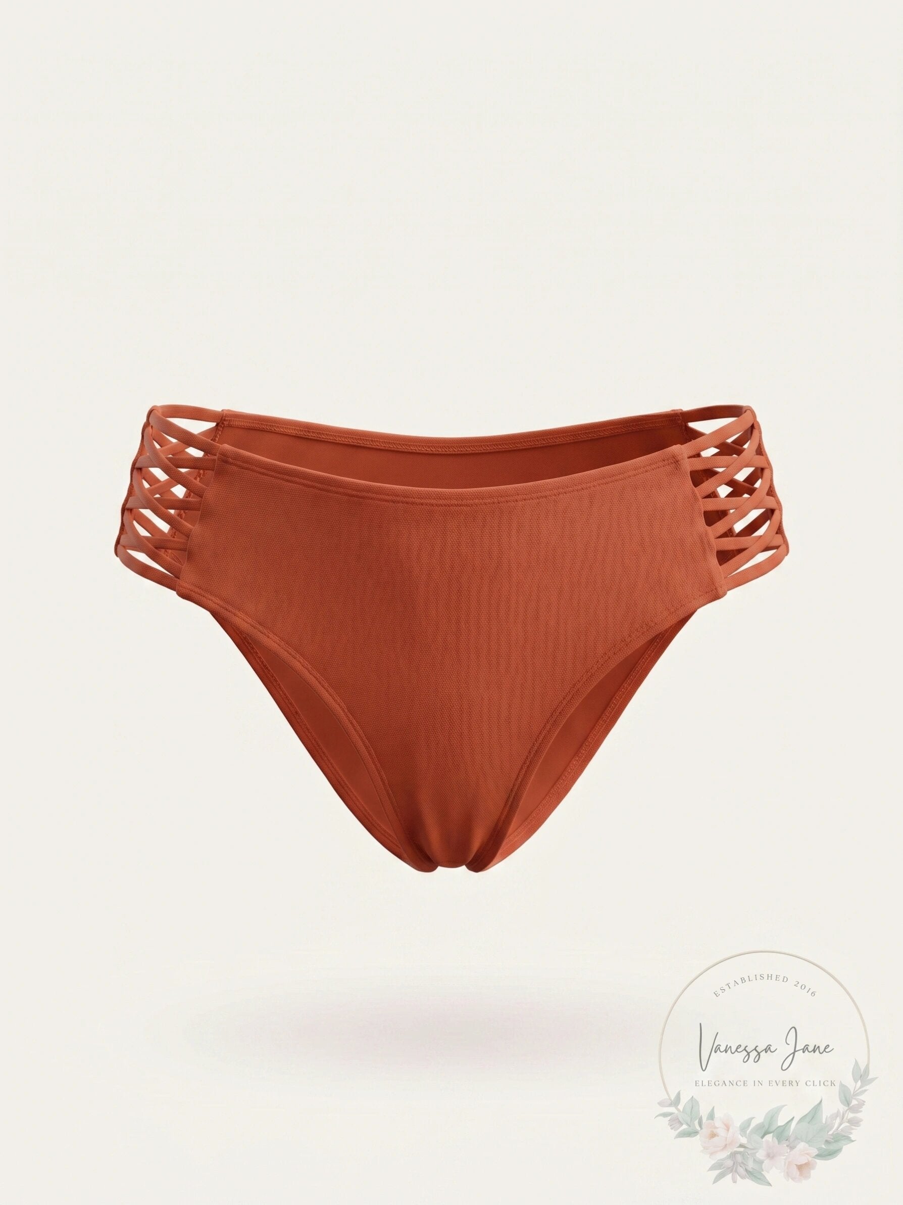 Becca by Rebecca Virtue Womens Lace Hipster Swim Bottom, Clay, Size Small