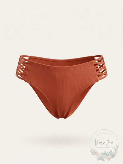 Becca by Rebecca Virtue Womens Lace Hipster Swim Bottom, Clay, Size Small