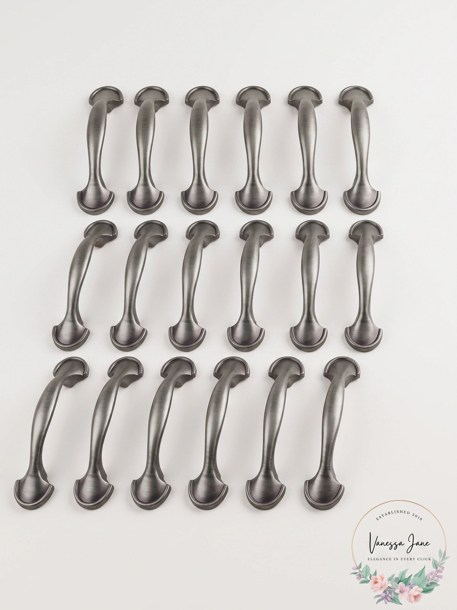 GlideRite  Hardware Type Hooks CC Arch Cabinet Pull, 3in Satin Pewter Lot of 19