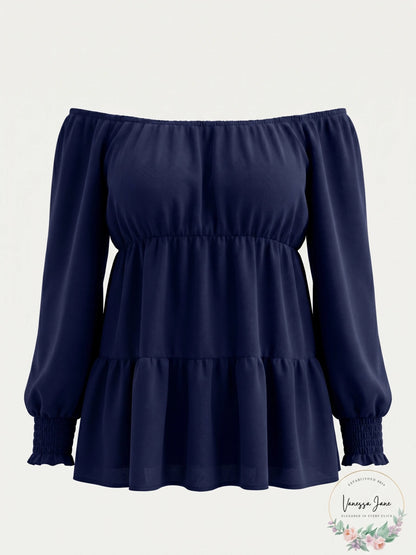 Kiss and Tell Trendy Plus Size Tiered Smocked-Cuff Top, Size 3X