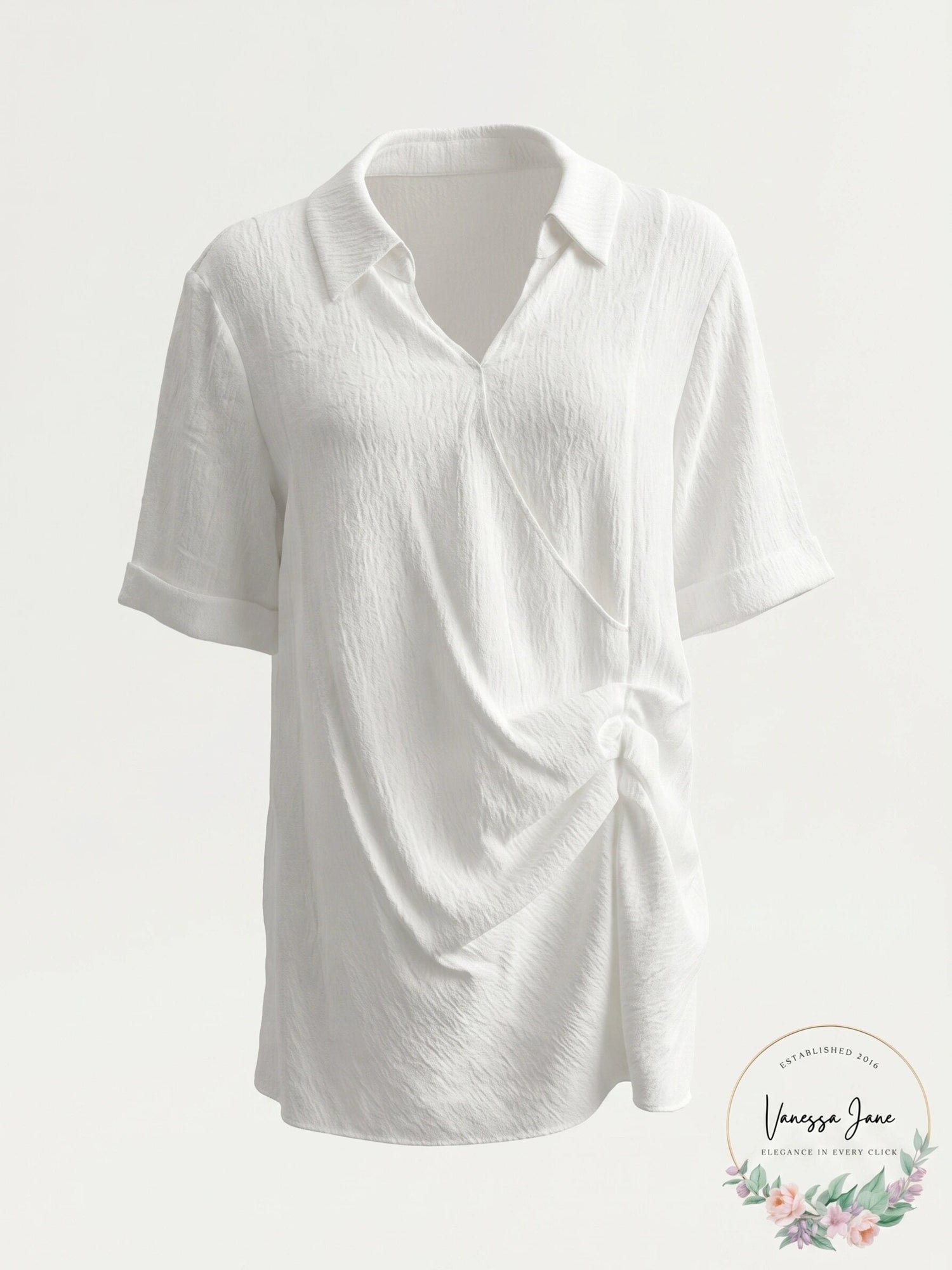Alfani Womens Pleated Waist Surplice Henley Top