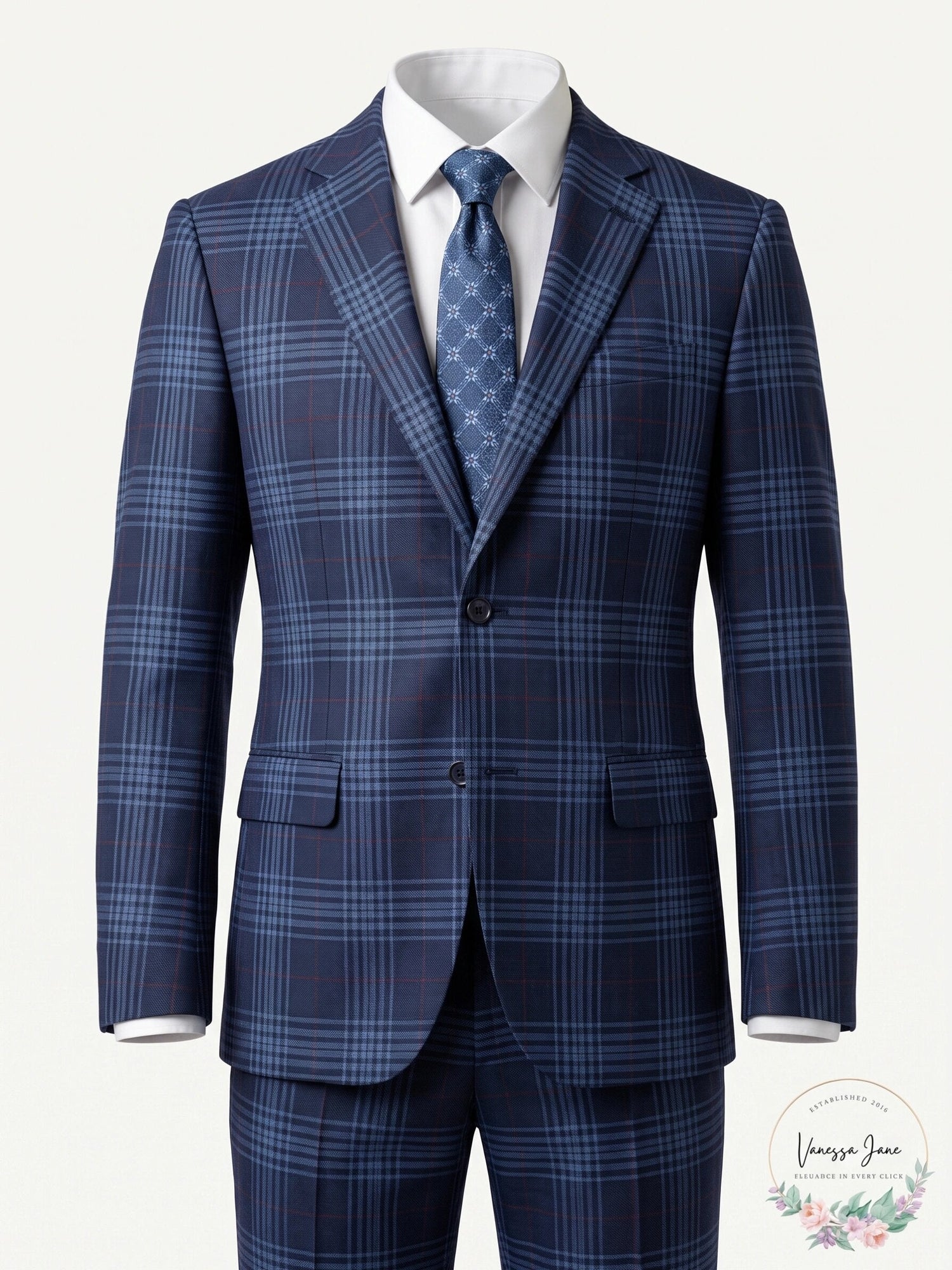 Tallia Mens Slim-Fit Plaid Linen Suit Jacket