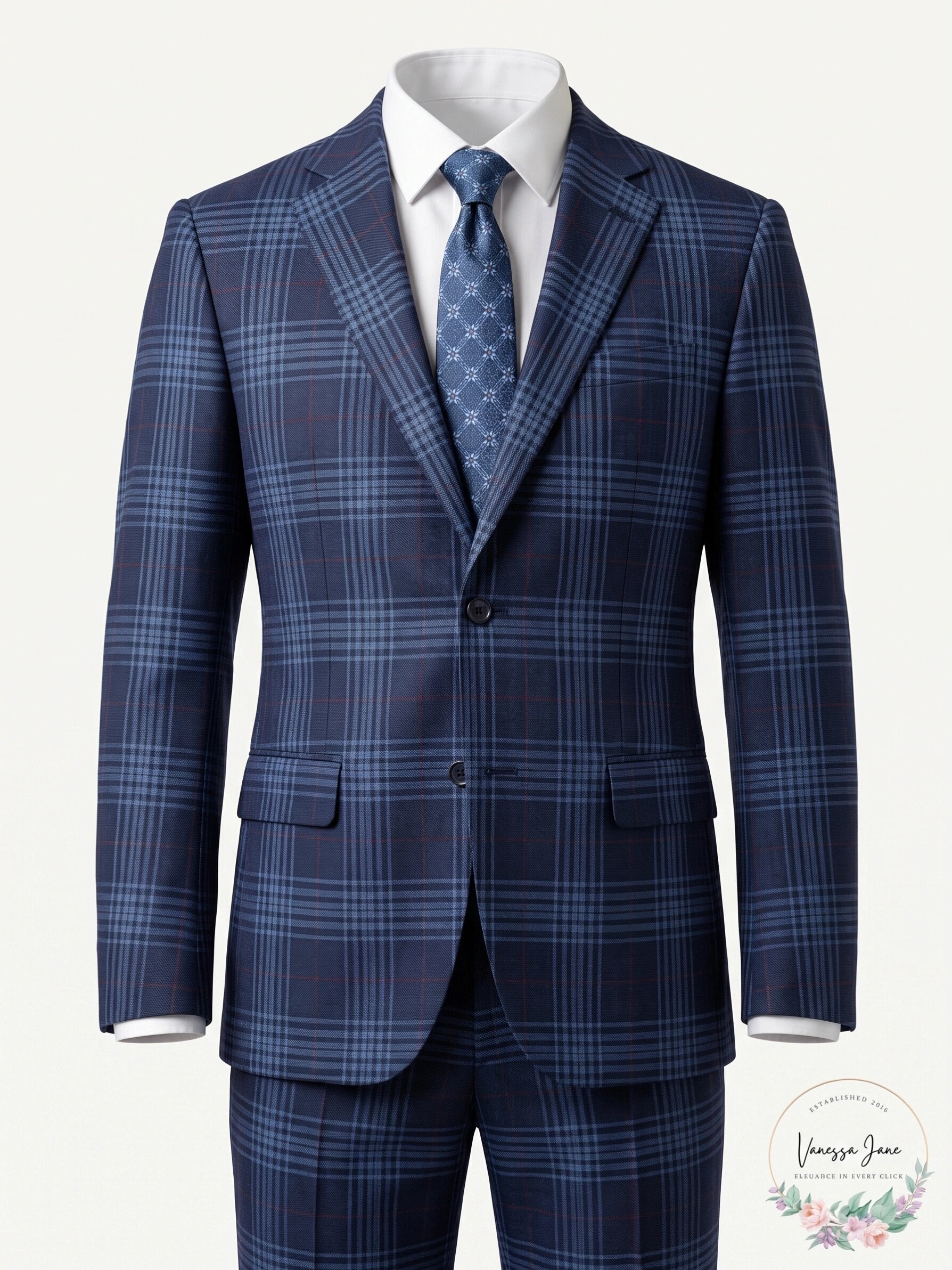 Tallia Mens Slim-Fit Plaid Linen Suit Jacket