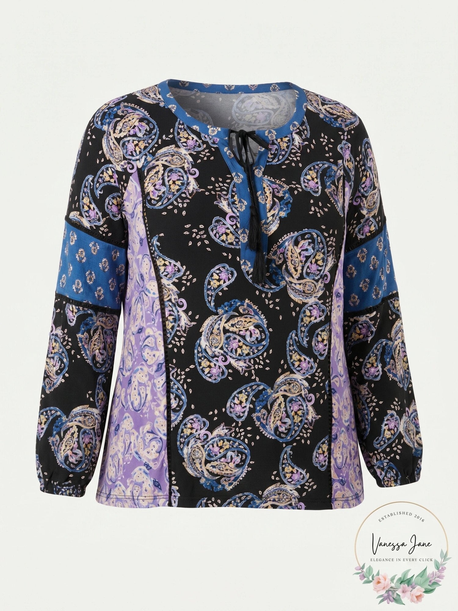Style and Co Plus Size Paisley-Print Peasant Blouse