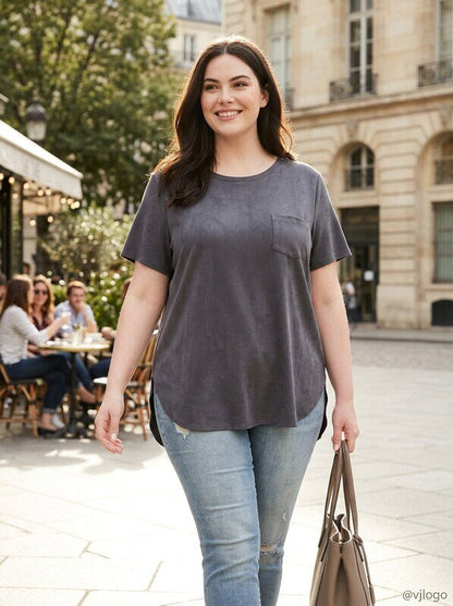 Style &amp; Co Plus Size Shirttail-Hem Suede Top, Size 0X