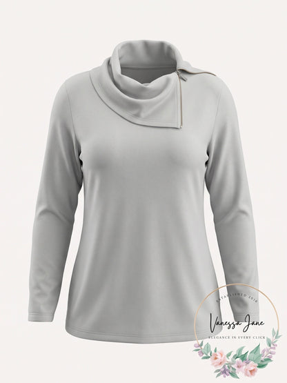 Tommy Hilfiger Plus Size Zip-Neck Thermal, 2X/Ivory