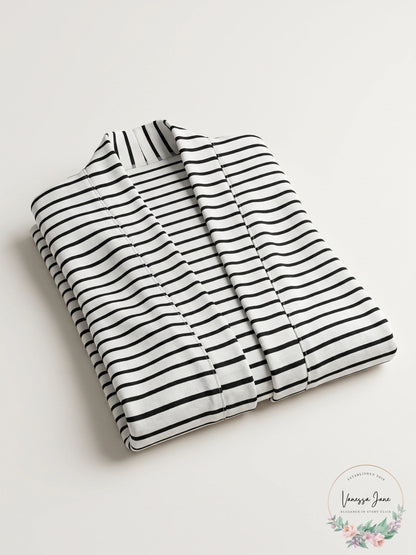 Nic and Zoe Sweetheart Stripe Cardigan, Size Small