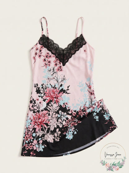 Linea Donatella Lucinda Border-Print Chemise Nightgown, Size Medium