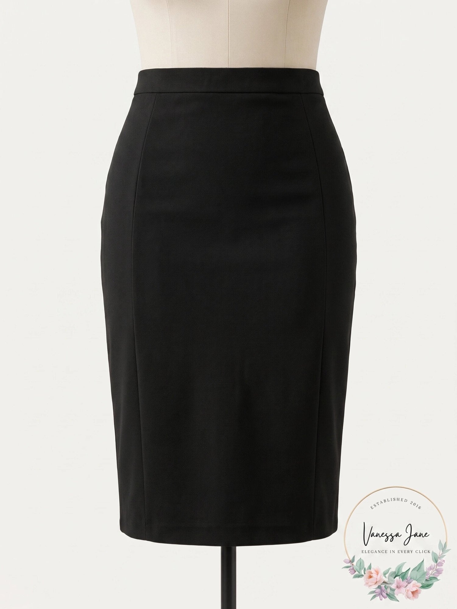Kasper Womens Black Knee Length Wear to Work Pencil Skirt Plus 14W