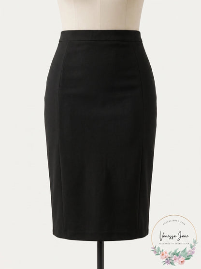 Kasper Womens Black Knee Length Wear to Work Pencil Skirt Plus 14W