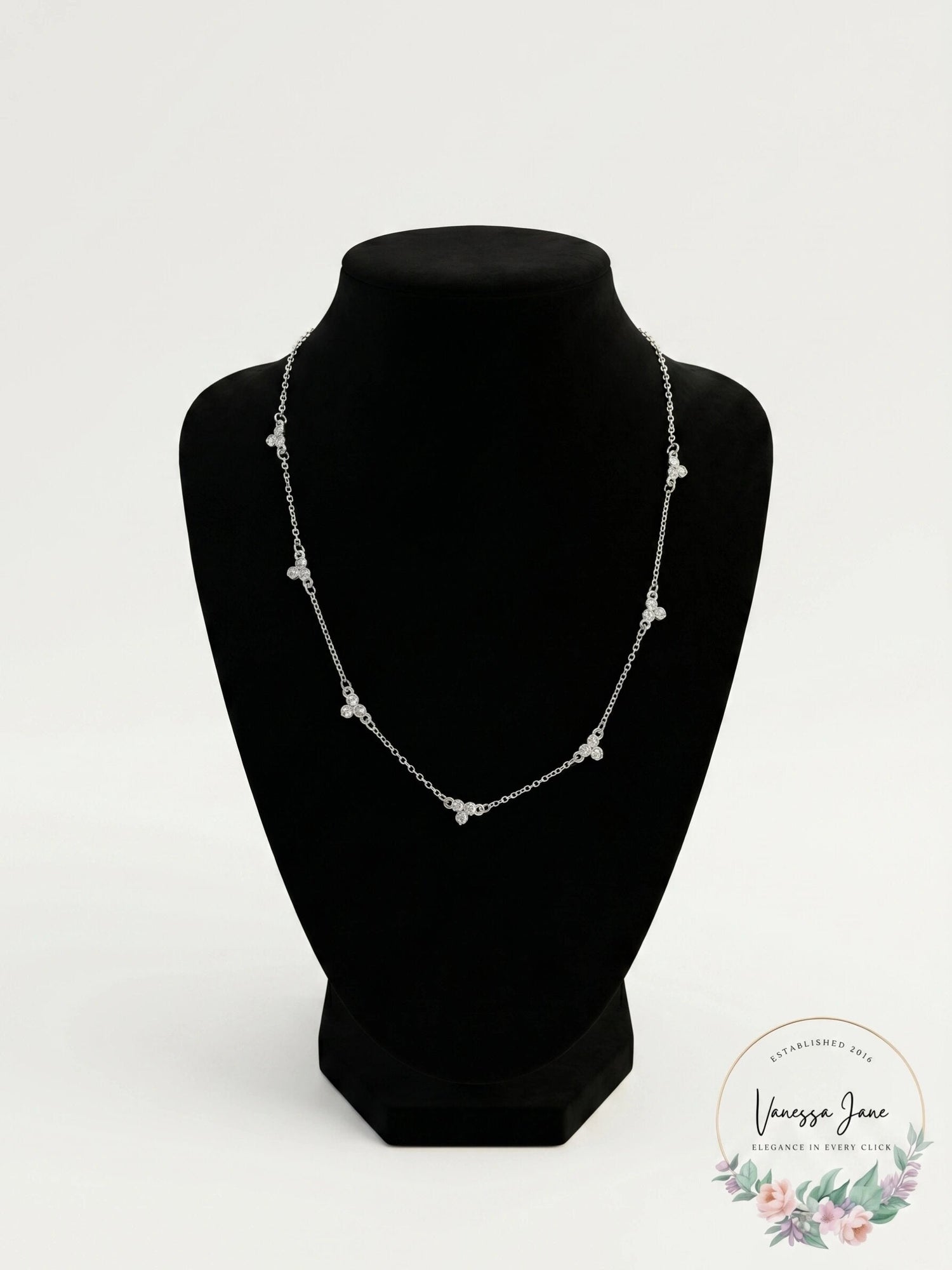 Charter Club Silver-Tone Crystal Cluster Statement Necklace