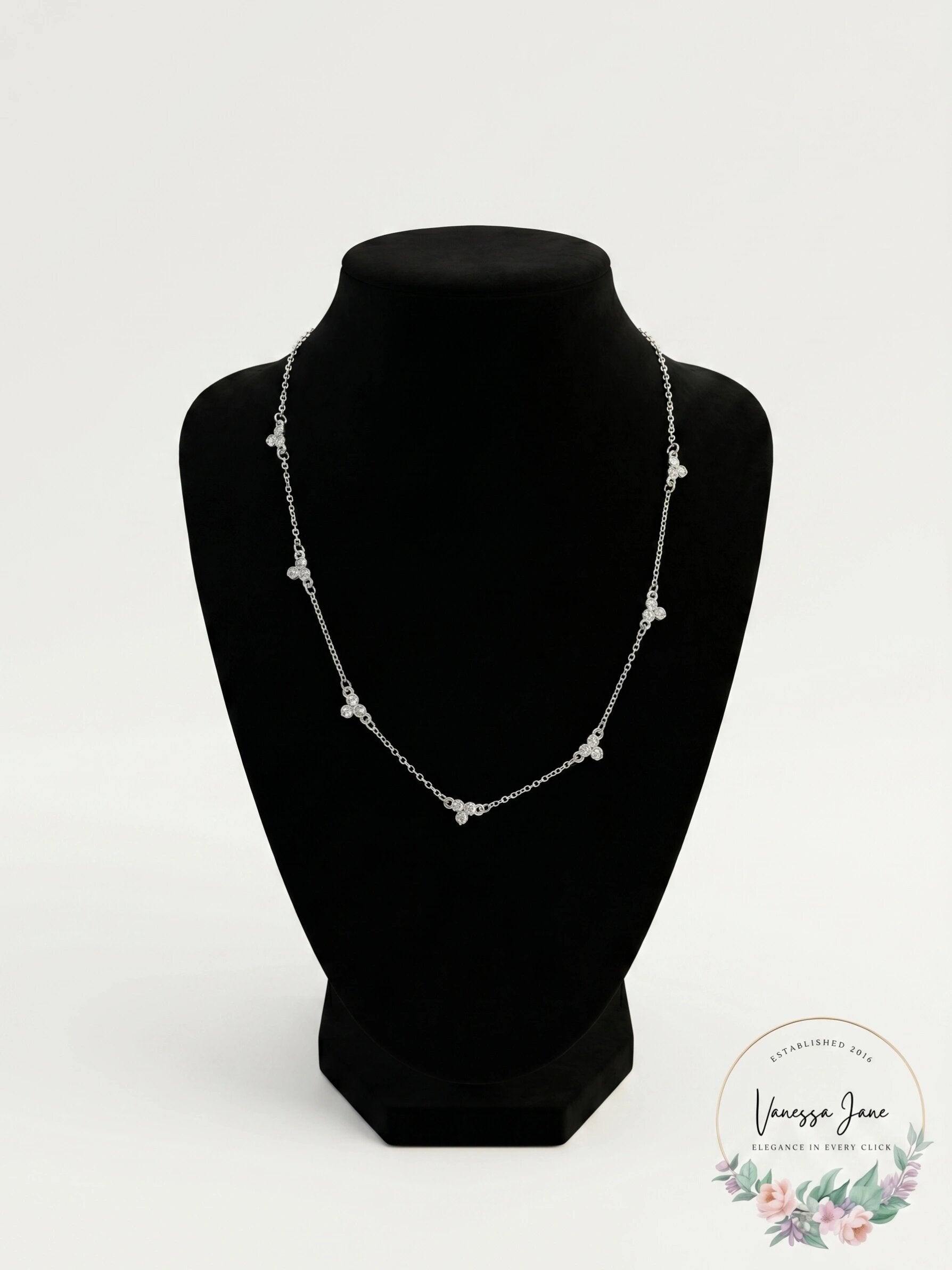 Charter Club Silver-Tone Crystal Cluster Statement Necklace