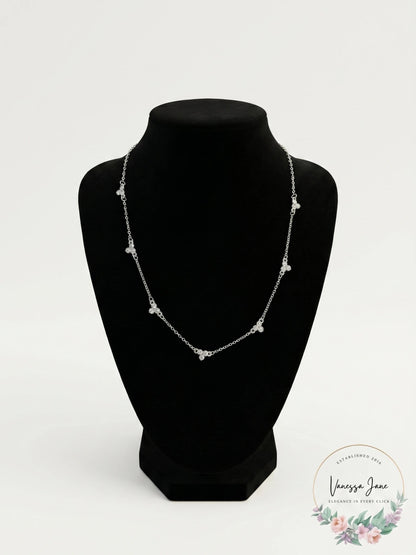 Charter Club Silver-Tone Crystal Cluster Statement Necklace