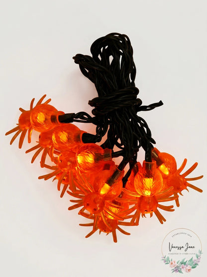UltraLED Battery Operated Spider Cap Twinkle Light String, Orange