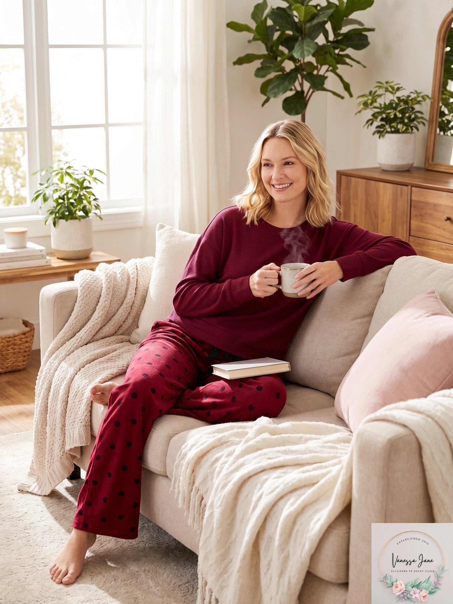 Jenni Printed Cozy Fleece Pajama Set, Size XL