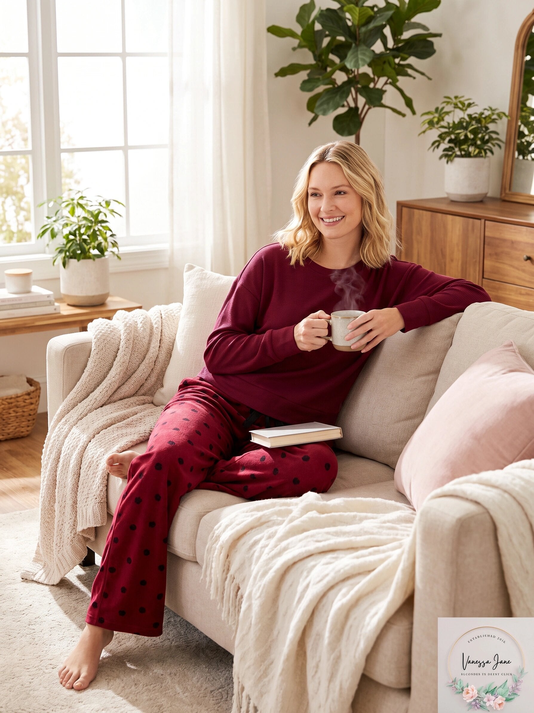 Jenni Printed Cozy Fleece Pajama Set, Size XL