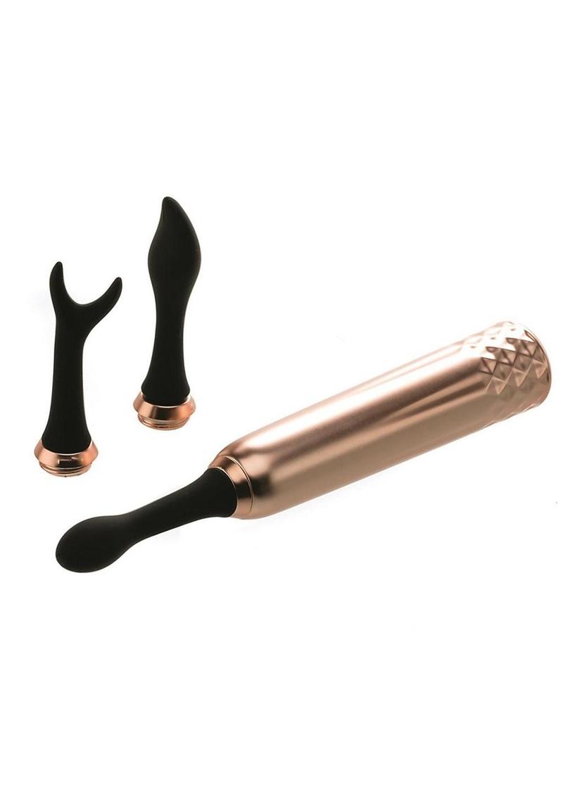 Intense Triple Tip Massager Silicone Rechargeable Set with 3 Functions