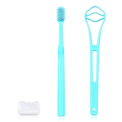 Benri Oral Care Set - Toothbrush &amp; Tongue Cleaner for Comprehensive Dental Hygiene
