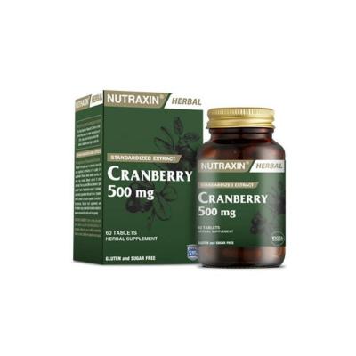 Nutraxin Cranberry Supplement 500mg - Urinary Tract Health Support for Women &amp; Men - 60 Tablets, Vegan-Friendly &amp; Allergen-Free