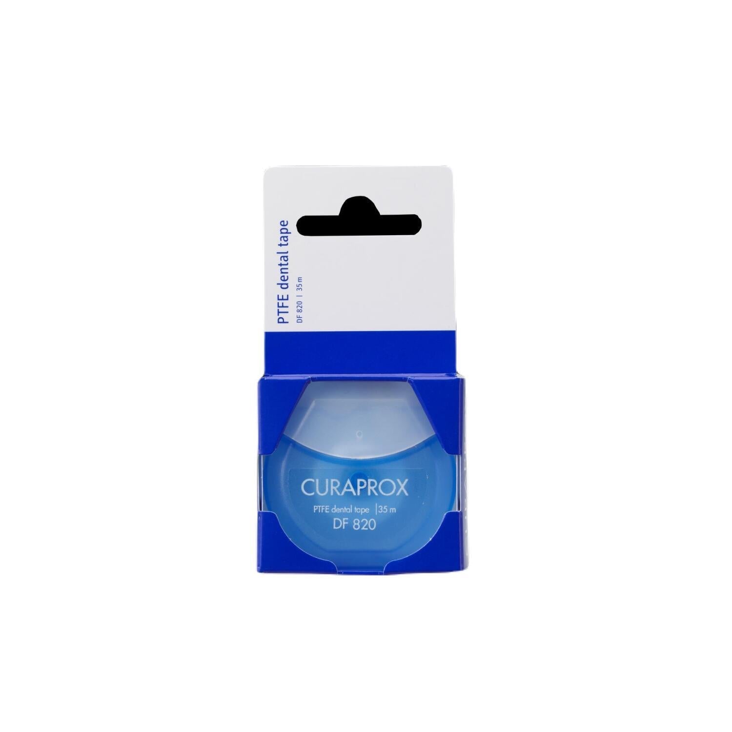 Curaprox DF 820 Teflon Dental Floss: Gentle, Shred-Resistant Floss for Sensitive Gums &amp; Effective Plaque Removal