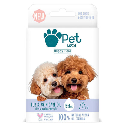Pet Love Pet Grooming Oil for Dogs - Natural Argan Oil Formula for Healthy Fur &amp; Skin - 0.17 fl oz