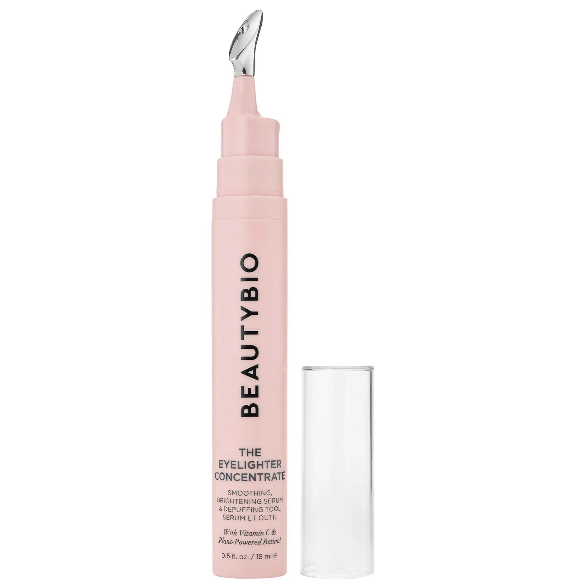 BeautyBio Eyelighter Concentrate: Vitamin C &amp; Plant-Powered Retinol Eye Serum - Reduce Dark Circles, Fine Lines, Brighten &amp; Depuff