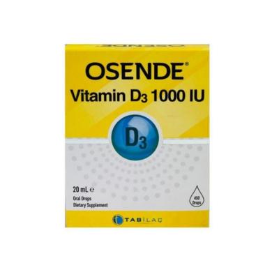 Osende Natural Vitamin D3 Drops: Olive Oil Based Cholecalciferol Supplement for Bone Health &amp; Immune Support, 20ml