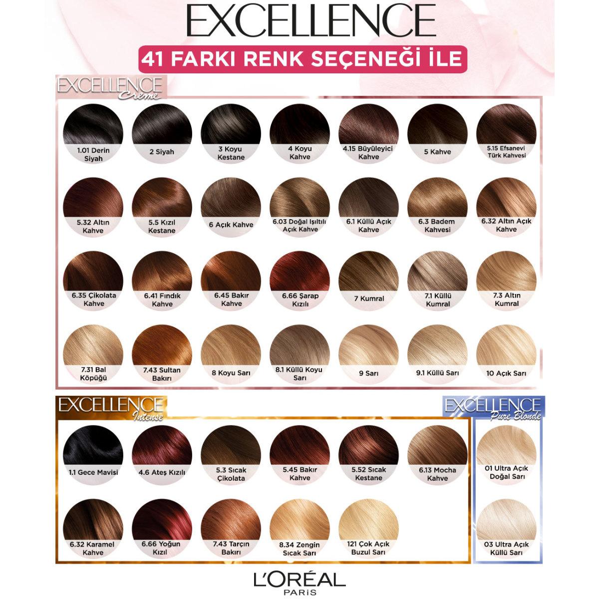 Loreal Paris Excellence Creme Hair Dye - 100% Gray Coverage, Permanent Hair Color