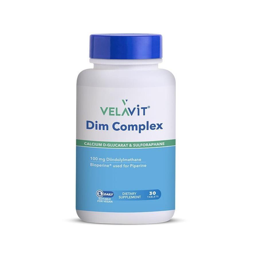Velavit DIM Complex: Support with Diindolylmethane &amp; Sulforaphane - Dietary Supplement with Broccoli Extract &amp; Calcium D-Glucarate