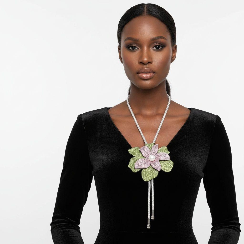 Long Y Brilliant AKA Blooming Flower Necklace