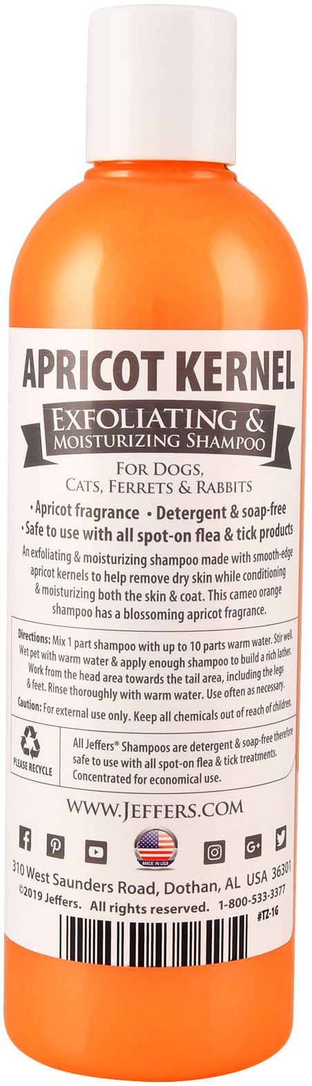 Jeffers Apricot Kernel Exfoliating &amp; Moisturizing Pet Shampoo