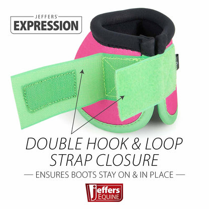 Jeffers Expression Neon No-Turn Bell Boots for Horses