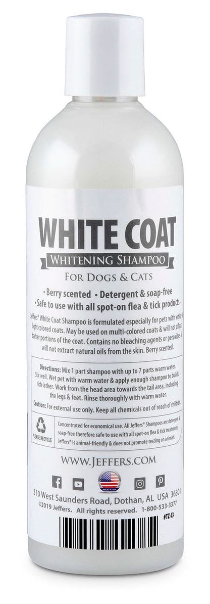 Jeffers Pet White Coat Whitening Dog &amp; Cat Shampoo
