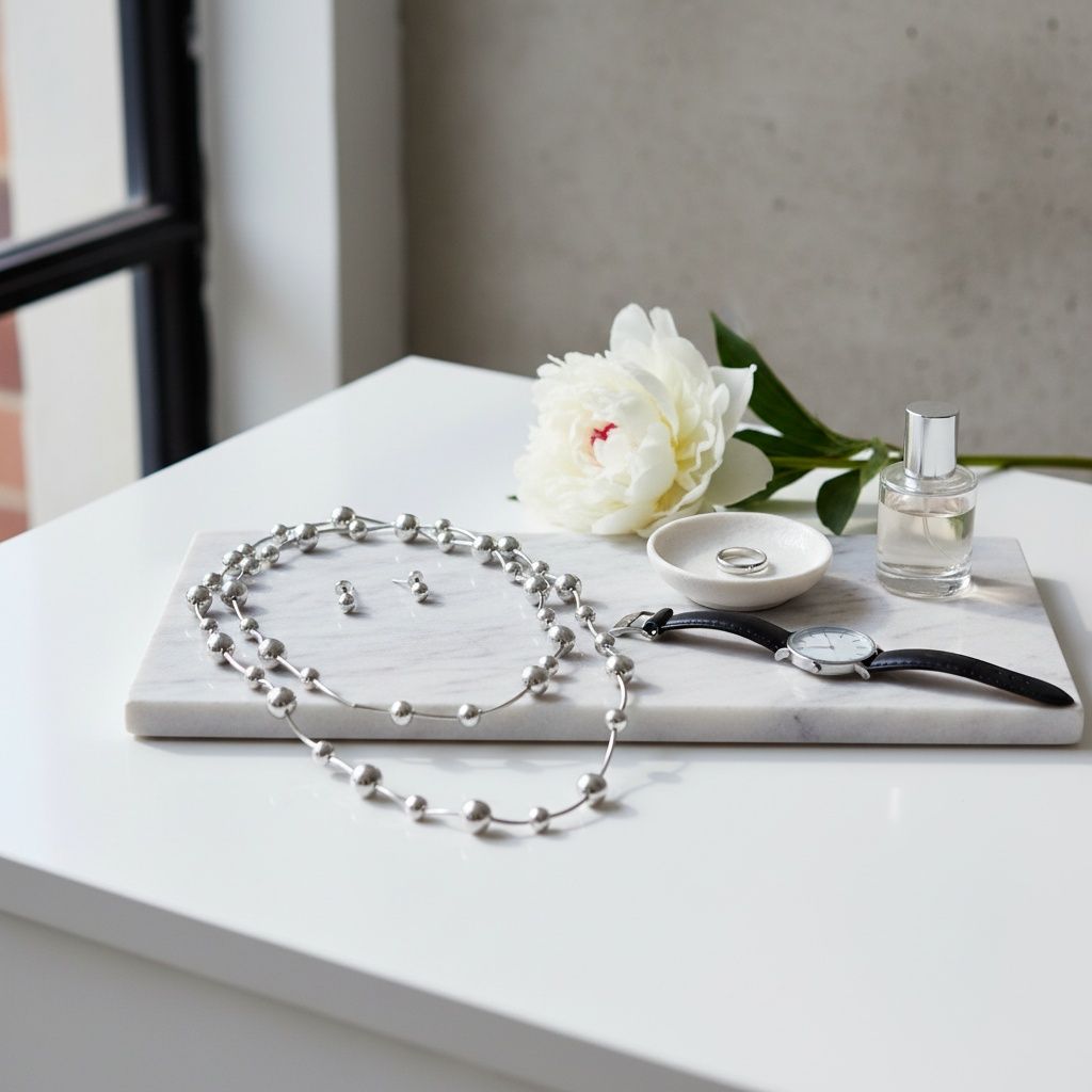 Convertible Stretch Silver Bead 60 inch Necklace