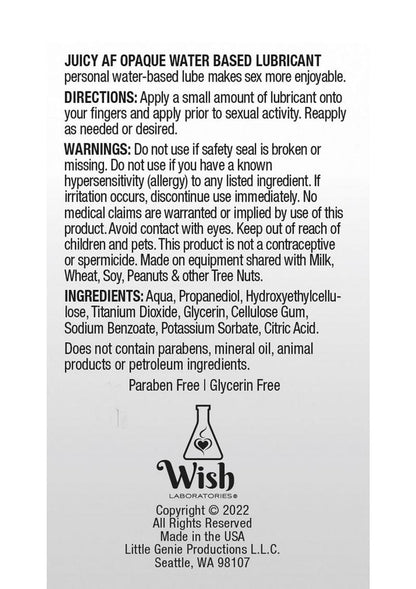 Juicy AF Opaque Water Based Lubricant