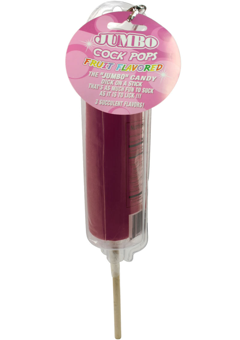 Jumbo Cock Pops Fruit Flavored Lollipop Cherry Flavor Candy on a Stick