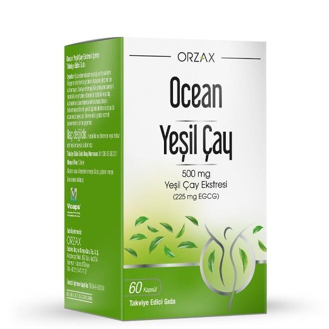 Ocean Green Tea Extract Supplement 500mg - 60 Capsules for Antioxidant Support &amp; Weight Management