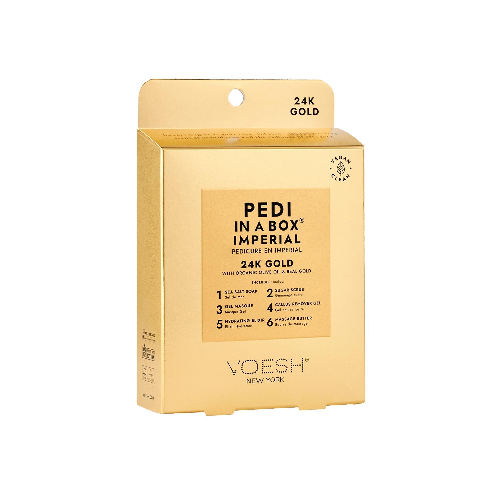 Voesh New York Pedi In A Box 6-Step 24K Gold Pedicure Set