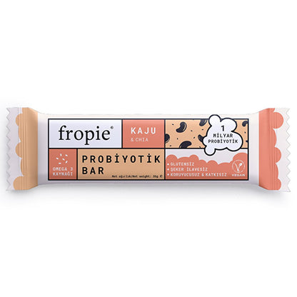 Fropie Probiotic Energy Bar, Vegan &amp; Sugar-Free, Natural Snack for Gut Health - 35g