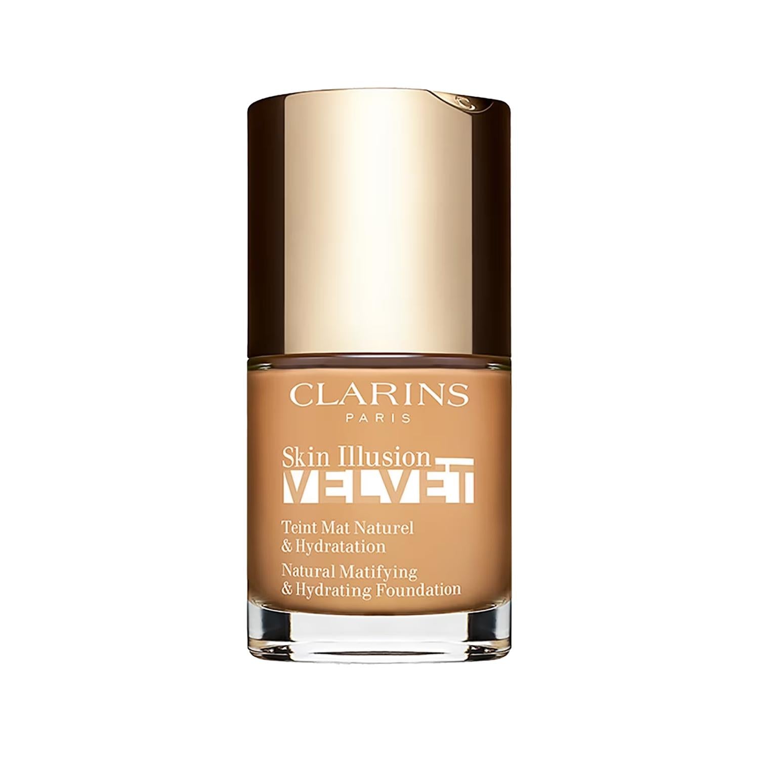 Clarins Skin Illusion Velvet Matte Foundation: Lightweight, Natural Finish &amp; Flawless Complexion | Shade 112.3N, 30ml