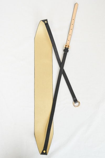 Leather Waist Belt w/Gold Hardware