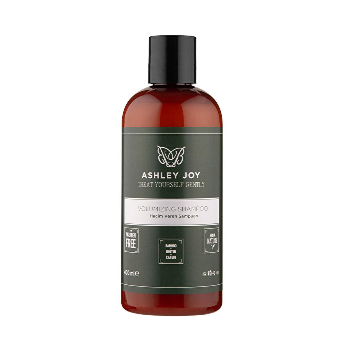 Ashley Joy Volumizing Shampoo: Bamboo &amp; Caffeine for Thicker, Fuller Hair - Paraben Free - 400ml